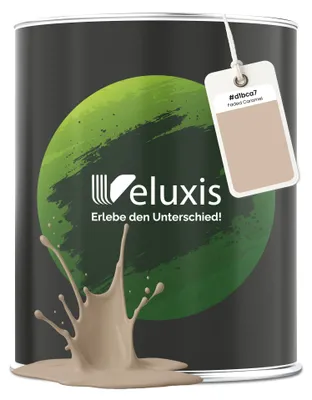 Produktbild von Wandfarbe Beige Braun Creme Matt Innenfarbe – Deckkraft Klasse 1, VOC-frei, Ohne Grundierung, Tropfarm – Wohnzimmer & Schlafzimmer – 2,5L – Veluxis (Faded Caramel)