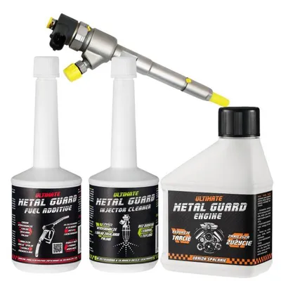 Produktbild von Metal Guard Set 700 ml Engine Fuel Injector Cleaner Motoröl Additiv Kraftstoffzusatz Diesel Benzin Motorschutz Reibungsschutz