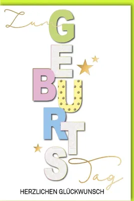Produktbild von Geburtstag - Glückwunschkarte im Format 11,5 x 17 cm mit Umschlag