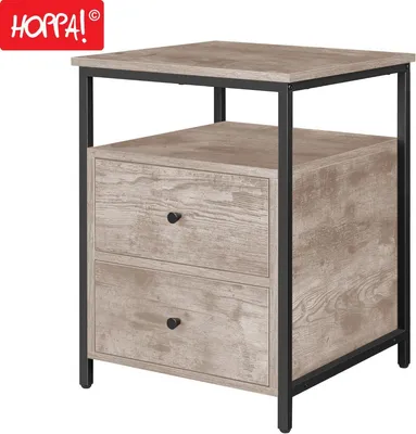Produktbild von Hoppa! | Nachttisch | 2 Schubladen und offenes Fach | Braun | 45 x 45 x 60 cm