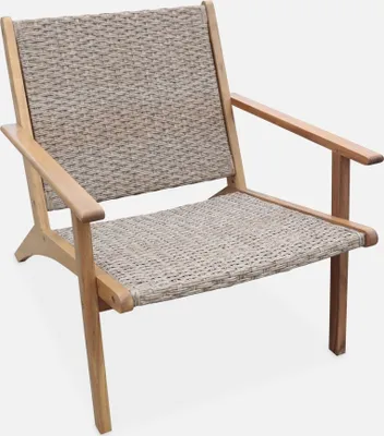 Immagine prodotto di Poltrona relax in legno d'acacia e resina, Marrone naturale