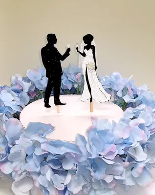 Produktbild von Hochzeit Paar, Brautpaar, Love Cake Topper Geburtstag Torten Stecker Kuchen Deko Schwartz Silber