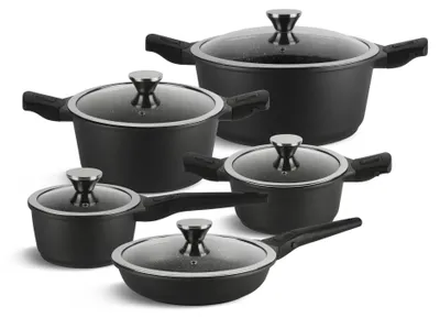 Obrázek produktu pro EDENBERG Exclusive 10dílná sada hrnců, INDUCTION, skleněná poklice, EB 5632