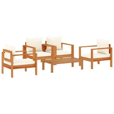 Produktbild von 5-tlg. Garten-Sofagarnitur mit Kissen Massivholz Akazie
