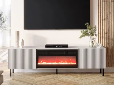 Immagine prodotto di Mobile TV con camino elettrico AMPER - cashmere
