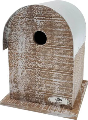 Produktbild von Dehner Natura Premium Wildvogel Nistkasten Malta, Vogelhaus / Vogelnistkasten für Wildvögel, robust/zum Aufhängen, ca. 18.5 x 25 x 18.5 cm, Kiefernholz/Blech, braun