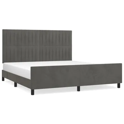 Produktbild von （Robust Möbel）Bettgestell/Doppelbett ️Hochwertiges - Polsterbett Erwachsene/r /Kind - ohne Matratze - Dunkelgrau 160x200cm Samt - Klassische Betten DEMöbel962612