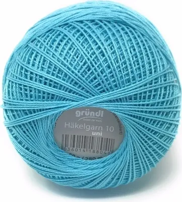 Produktbild von Gründl Häkelgarn 10,100% Baumwolle,Filethäkelgarn,280m LL,Stärke 10 türkis 09