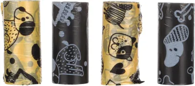 Image de Sacs à crottes Flamingo pour chiens, plusieurs couleurs, 4 paquets de 15 pièces