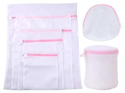 7er-Set Mesh-Waschbeutel für Feinwäsche, BHs und Babykleidung