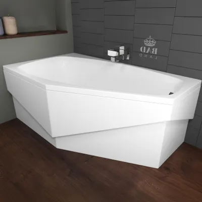 Produktbild von BADLAND Eckbadewanne Badewanne Marika RECHTS 140x80 mit Acrylschürze, Füßen und Ablaufgarnitur GRATIS