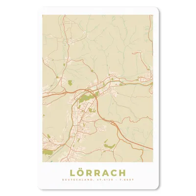 Produktbild von MuchoWow® Mauspad Mousepad Stadtplan - Lörrach - Vintage - Karte 40x60 cm - Mousepads - Maus Mat - Pad - Mausunterlage - Schreibtisch Accesoire