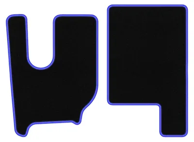 Image de Tapis de sol en moquette pour Renault T. 2013- (utilitaire) – jeu 4 pièces, noir/bleu, sur mesure – Wielganizator CARLUX