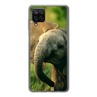 Produktbild von MuchoWow® Handyhülle Schutzhülle Hülle für Samsung Galaxy A12 Elefant - Grün - Tiere - Natur Silikon Softcase Handy Hülle - Bild