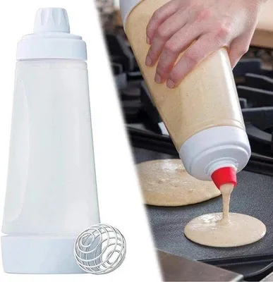 Imagen del producto de Batidora eléctrica para masas de tortitas, crepes y gofres, de 250 ml, color plateado, ideal para preparar la masa de tortitas, crepes y gofres