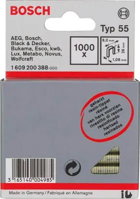 Zdjęcie produktu dla Bosch 1 609 200 388, 1000 zszywek, 6 x 1,08 x 26 mm
