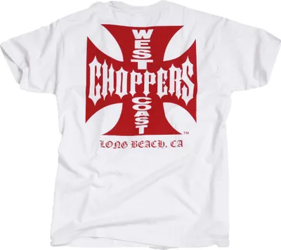 Obrázek produktu pro WCC West Coast Choppers Tričko Iron Cross Red Logo White-XXXL