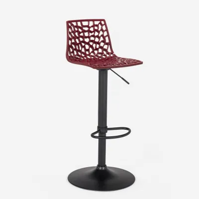 Produktbild von Verstellbarer Barhocker mit mattschwarzer Basis Grand Soleil Spider Matt - Bordeaux