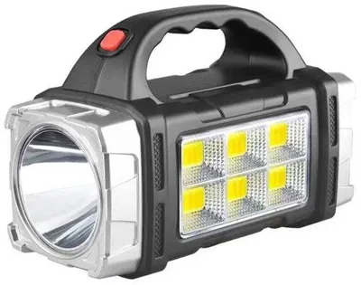 Obrázek produktu pro LED svítilna s COB LED, outdoorová kempingová svítilna, přenosná, nabíjení přes USB a solární panel, svítilna s reflektorem