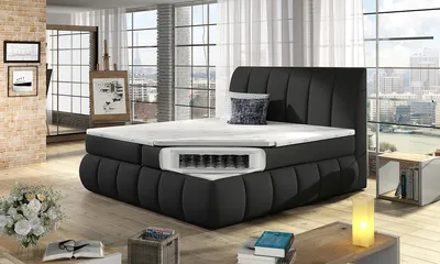 Produktbild von NABBI Gepolstert Doppelbett mit Stauraum Varesa 160 - grau (Soft 29)