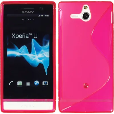 Produktbild von PhoneNatic Case kompatibel mit Sony Xperia U - pink Silikon Hülle S-Style + 2 Schutzfolien