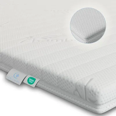 Obrázek produktu pro Vrchní matrace 200x200 cm - ANTI SLIP topper - Potah PREMIUM BAMBOO - Snímatelný a pratelný - HR studená pěna - 8 cm - Ortopedická - Vhodná pro alergiky - Střední tuhost - Hybridní - Hotelový topper - Antibakteriální - Certifikát Oeko-Tex