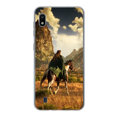 Produktbild von MuchoWow® Handyhülle Schutzhülle Hülle für Samsung Galaxy A10 Pferd - Reiter - Natur Silikon Softcase Handy Hülle - Schutzhülle