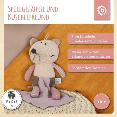 Image de Bieco Doudou souris avec doudou | 30 cm | Doudou souris crochetée | Doudou souris douce pour bébé | Doudou souris bébé | Doudou crochetée pour bébé | Doudou bébé