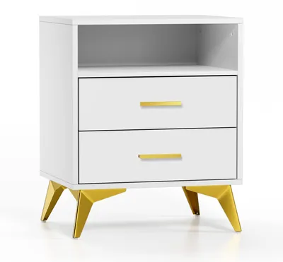 Immagine prodotto di Omgoods - Comodino moderno con 2 cassetti