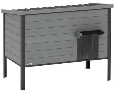 Obrázok produktu pre Vonkajší domček pre mačky so skladacou strechou | Farba: Svetlosivá | Rozmery: 55 x 85 x 70 cm