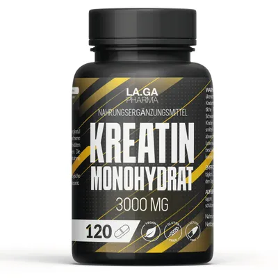 Obrázok produktu pre Kreatín monohydrát 120 tabliet s obsahom 3000 mg čistého kreatínu na dávku. Kreatín monohydrát pre svalovú hmotu a energetický boost. Kreatín pred a po tréningu.