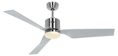 Immagine prodotto di Ventilatore da soffitto a risparmio energetico con luce LED e telecomando Eco Dynamix WiFi II-R 132 cm Cromo