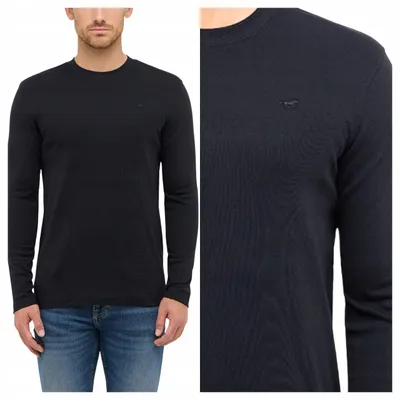 Obrázek produktu pro Mustang | Pánské tričko Arlington, barva: jet black (sytě černá), dlouhý rukáv, velikost XL