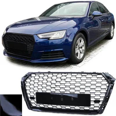 Kühlergrill Sportgrill Waben Gitter Schwarz Glanz für Audi A4 B9 8W ab 2015-2019 – Produktansicht