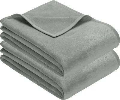 Produktbild von Erwin Müller Wohndecke Triest" 2er-Pack silber 150x200 cm"