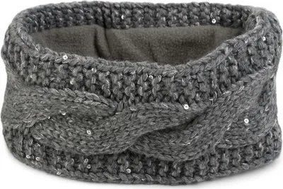 Produktbild von styleBREAKER Damen Stirnband Grobstrick mit Zopfmuster und Pailletten, warmes Fleece Innenfutter, Haarband, Headband 04026002