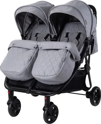 Obrázek produktu pro Kočárek pro dvojčata Lorelli DUO + Nánožník + Taška na kočárek COOL GREY