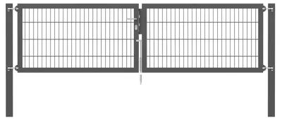 Produktbild von Alberts Doppeltor Flexo Plus mit Zubehör, zum Einbetonieren, anthrazit, Breite 300 cm, Höhe 80 cm, Pfostenstärke 100 x 100 mm