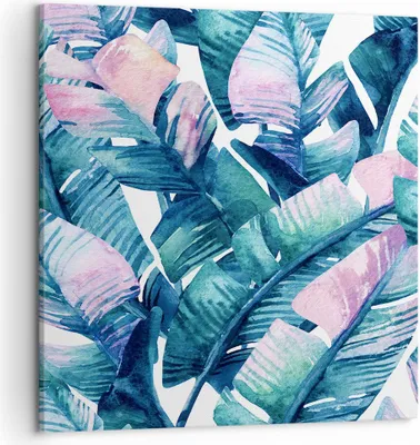 Produktbild von Bild auf Leinwand - Leinwandbild - Blatt Pflanze Blume - 50x50cm - Wand Bild - Wanddeko - Wandbilder - Leinwanddruck - Bilder - Kunstdruck - Wanddekoration - Leinwand bilder - Wandkunst - AC50x50-3949