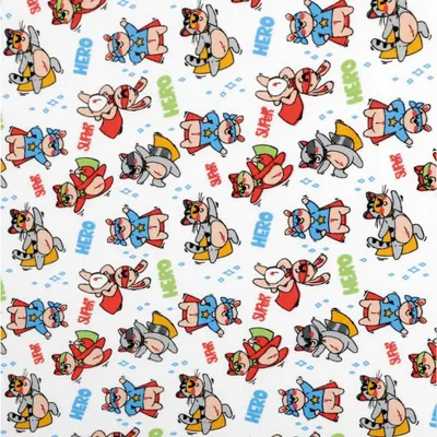 Obrázek produktu pro Látka - elastický úplet s potiskem - 175 cm, (šířka) - Bílá,Červená,Modrá