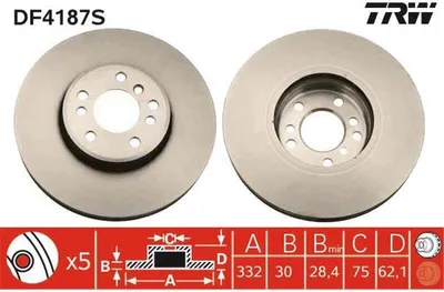 Produktbild von TRW Bremsscheiben (2 Stück) Vorderachse DF4187S