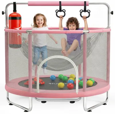 Productafbeelding van Hurtle kinder trampoline - 140 cm met veiligheidsnet - Trampoline voor kinderen, geschikt voor binnen