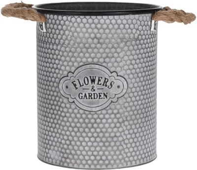 Immagine prodotto di Vilde Vaso per piante in metallo Per fiori piante erbe aromatiche barile retrò 26x32 cm