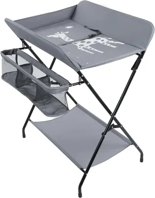 Produktbild von Baby Wickeltisch mit Aufbewahrungstaschen, Platzsparend und Klappbar