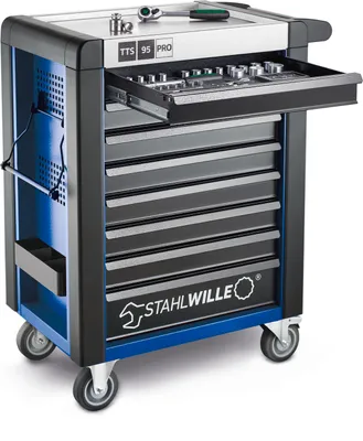 Produktbild von STAHLWILLE Werkstattwagen 95/8 PRO 8 Schubl. 496 x 827 x 1020 mm  blau, RAL 270 30 35; schwarz, RAL 9005