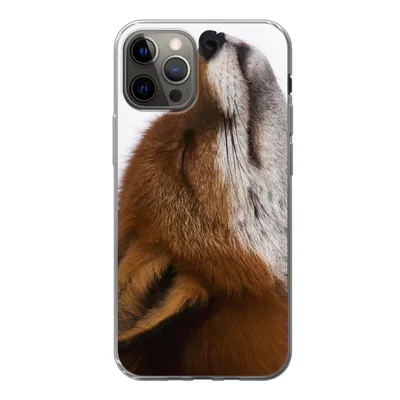 Produktbild von MuchoWow® Handyhülle Schutzhülle Hülle für iPhone 12 Pro Fuchs - Nase - Weiß Silikon Softcase Handy Hülle - Abdeckung