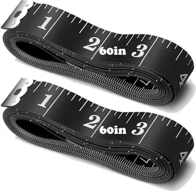 Produktbild von 2 Bände Maßband Körper 150 cm, Körpermaß, Schneidermaßband, Maßband für Haushalte Handwerker Schneider (Schwarz)