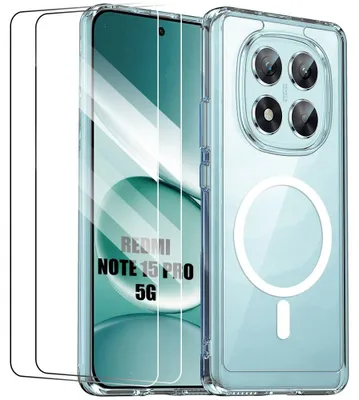 Image de Coque Magnétique + 2 Verres Trempés pour Xiaomi Redmi Note 15 Pro 5G, Protection Antichoc Anti-Rayures
