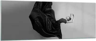Produktbild von Bilder auf glas - Einteilig - Tanz Schwarz Kleid - 140x50cm - Glasbilder - Wandbilder - Bilder - zum Aufhängen bereit - Wanddekoration aus Glas - Glas Bilder - Wandbild auf Glas - GAB140x50-4869