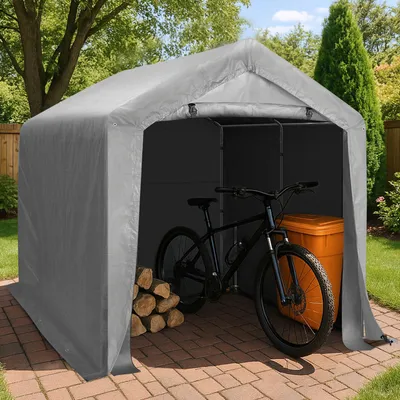 Immagine prodotto di FCH 240X240X210CM capannone garage tenda carport tenda in lamina capannone da giardino bicicletta garage tenda di stoccaggio capannone in lamina tenda di stoccaggio, Immagine generata dall'IA